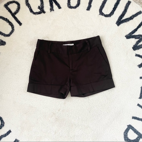 Zara Basic Dress Shorts Chocolate Brown S - Picture 1 of 5